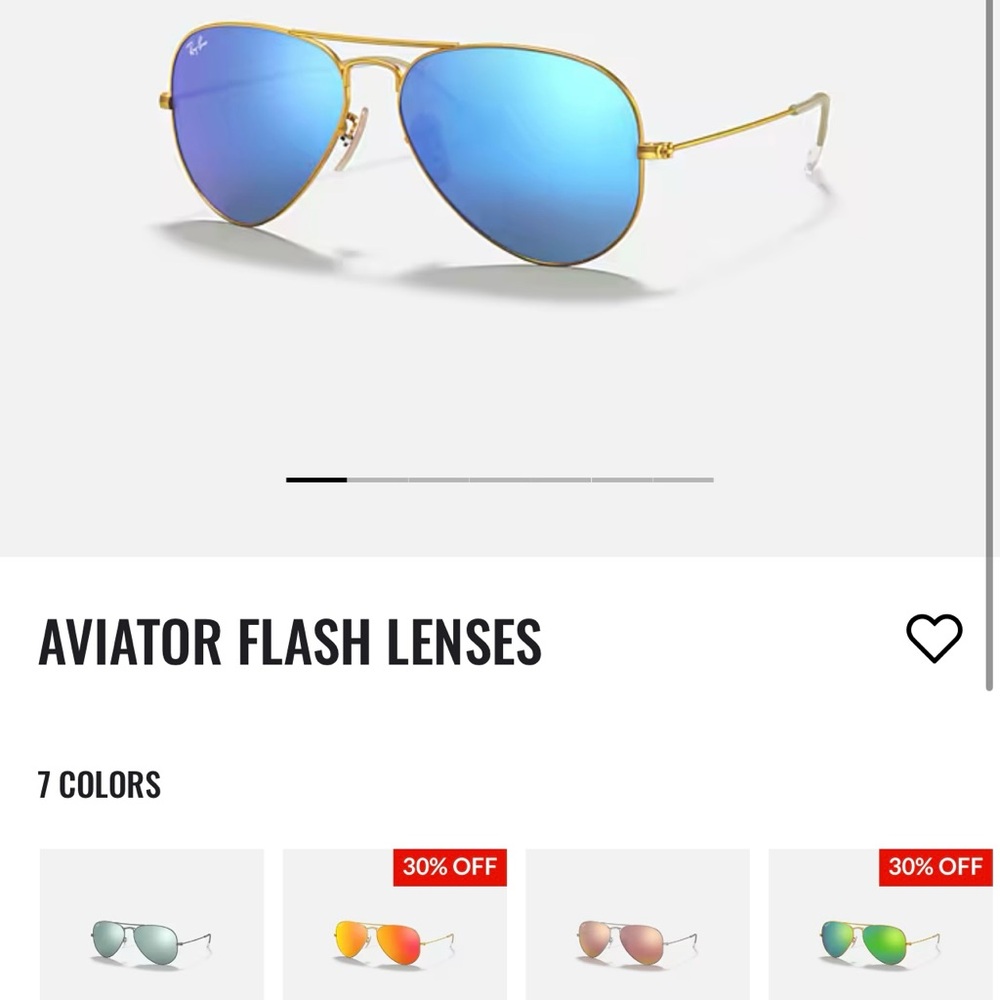 Ray-Ban Matte Gold Frame with Blue Flash Lenses